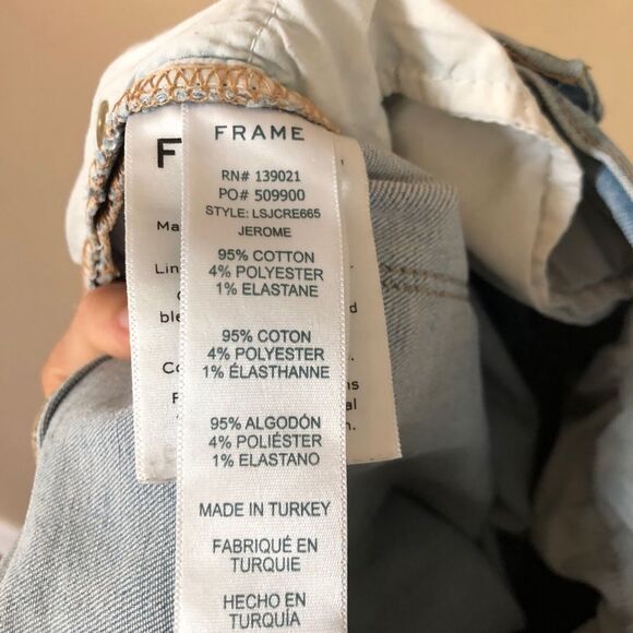 FRAME Le Skinny de Jeanne Mid Rise Light-wash Raw Hem Ankle Crop Skinny Jeans 26 - Picture 8 of 10